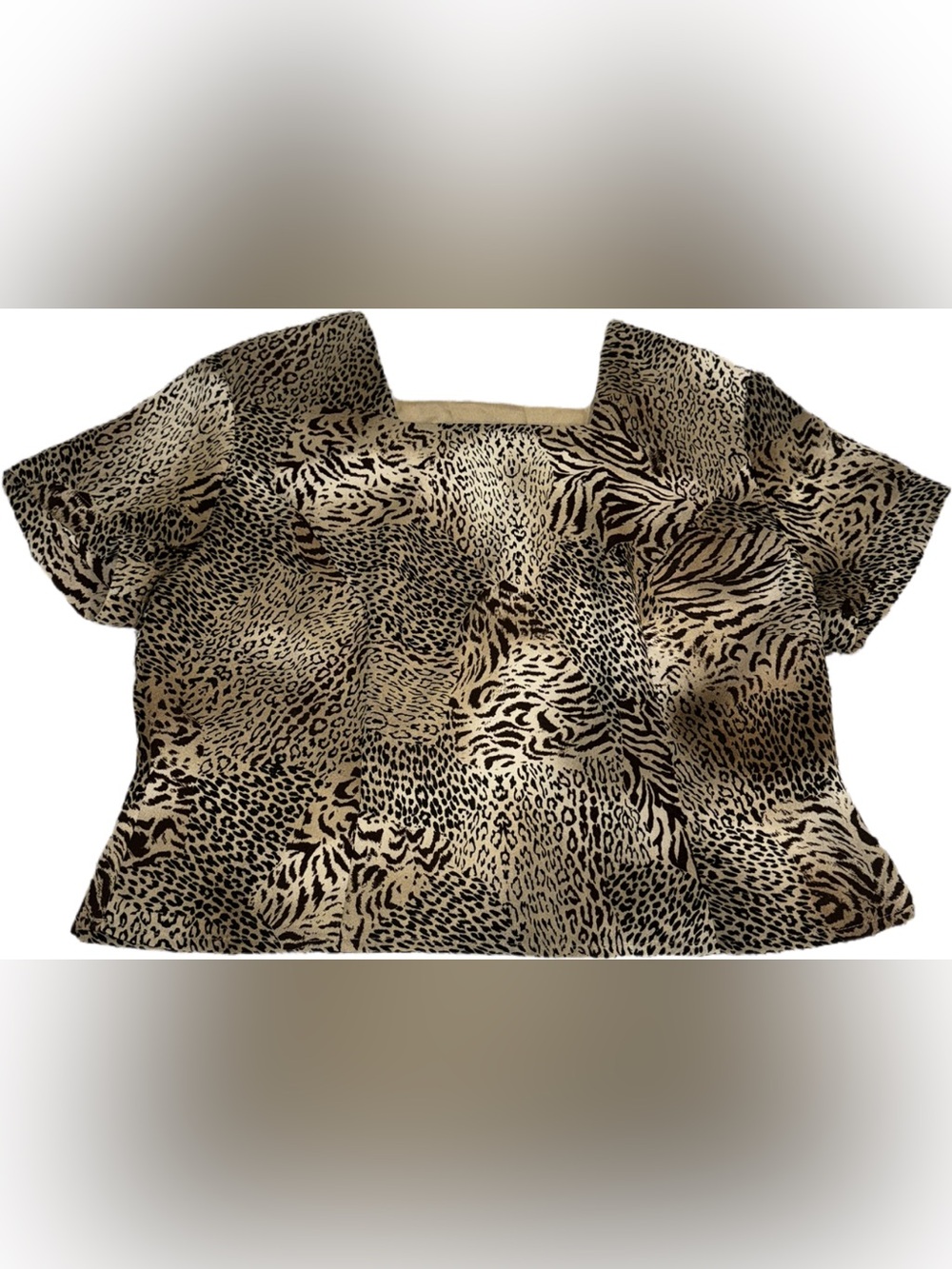 Vintage 80s 90s Nygård Collection Animal Print Top